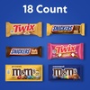 image:imageMampMS Peanut MampMS Caramel SNICKERS Original SNICKERS Peanut Butter TWIX Original and TWIX Salted Caramel Full Size Individually Wrapped Variety Box 18 Ct Bulk Box