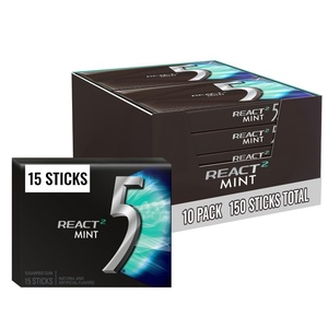 image:image5 GUM React 2 Mint Sugar Free Chewing Gum Five Gum 15 Stick  10 PackMint