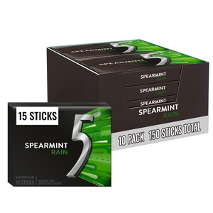 image:image5 GUM React 2 Mint Sugar Free Chewing Gum Five Gum 15 Stick  10 PackSpearmintRain