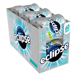 image:image6 Pack ECLIPSE Winterfrost Sugar Free Chewing Gum Bulk Pack 60 Piece BottlePolar Ice