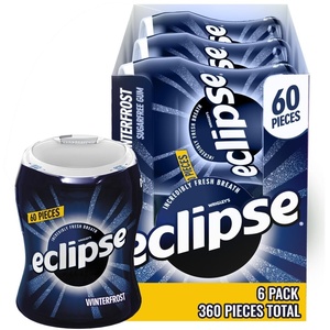 image:image6 Pack ECLIPSE Winterfrost Sugar Free Chewing Gum Bulk Pack 60 Piece BottleWinterfrost