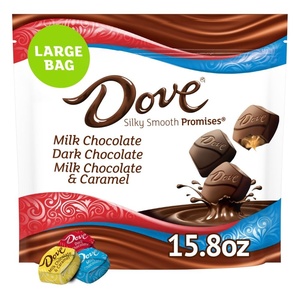 image:imageDOVE PROMISES Milk Chocolate Candy Individually Wrapped Bulk Pack 3809 oz 136 Piece BagChristmas