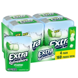 image:imageEXTRA Gum Refreshers Spearmint Bulk Chewing Gum  SugarFree 40 Piece Resealable Bottle Pack of 4Spearmint
