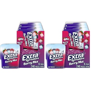 image:imageEXTRA Gum SugarFree Chewing Gum Berry Mix  321Ounce 40Piece Bottle Pack of 6Berry Mix Pack of 12