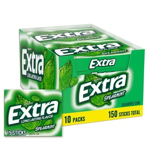 image:imageEXTRA Gum Sweet Watermelon Sugarfree Bulk Individually Wrapped Long Lasting Fruit Gum Watermelon Flavor Perfect for Fresh Breath at School Work amp Travel 15 Count Pack of 10Spearmint