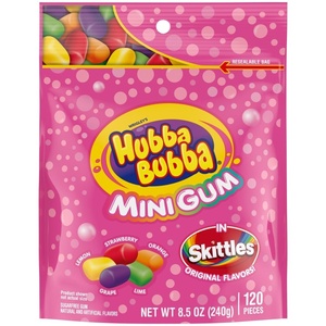 image:imageHUBBA BUBBA Minis SKITTLES Flavored SugarFree Bubble Gum Packs Bulk Gum 6Pack 240 Pieces120 Count Pack of 1