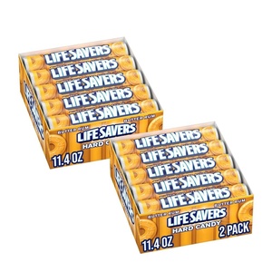 image:imageLIFE SAVERS PepOMint Hard Candy Single Size Rolls Mints Bulk Peppermints Hard Candies 84 Ounce 20Count BoxButter Rum