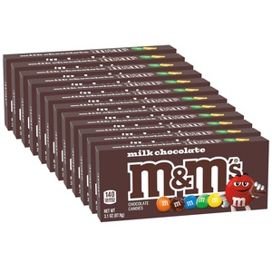 image:imageMampMS Milk Chocolate Candy Movie Theater Box Bulk Chocolate Candy Party Favors 310Ounce Pack of 123 Ounce Pack of 12