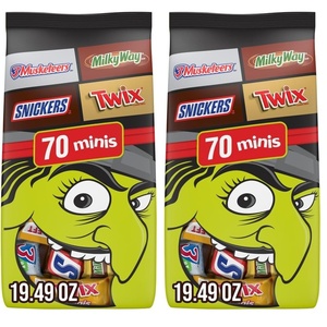 image:imageMampMS Milk Chocolate Peanut amp Peanut Butter Fun Size Variety Pack Party Size 1941 Oz Bulk Candy Bag1949 Ounce Pack of 2