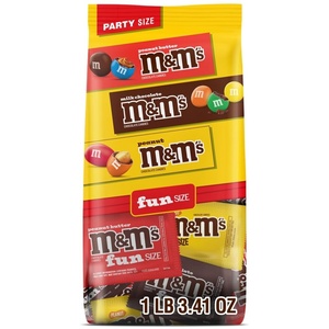 image:imageMampMS Milk Chocolate Peanut amp Peanut Butter Fun Size Variety Pack Party Size 1941 Oz Bulk Candy Bag341 OuncesPack of 1