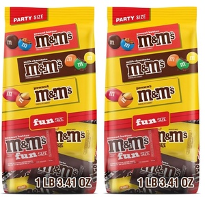 image:imageMampMS Milk Chocolate Peanut amp Peanut Butter Fun Size Variety Pack Party Size 1941 Oz Bulk Candy Bag341 OuncesPack of 2