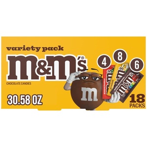 image:imageMampMS Milk Chocolate Peanut and Peanut Butter Candy Variety Pack Individually Wrapped Full Size Pack of 18 Bulk Candy Chocolate for Parties Baking amp SharingMMs Variety