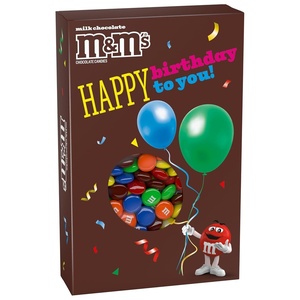 image:imageMampMS Peanut Milk Chocolate Candy Happy Birthday Card and Gift Box All in One Birthday Present for All Ages 1005 Oz BoxMMs Milk Chocolate