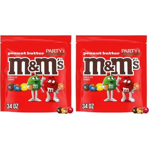 image:imageMampMS Summer Peanut Butter Chocolate Candy Party Size 34 oz Resealable Bulk Candy Bag34 Ounce Pack of 2