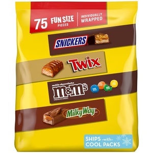 image:imageMars Snickers MampMS Milk Chocolate Milky Way amp Twix Fun Size Chocolate Candy Variety Pack 75 Ct Bulk Bag 273 Pounds75 Count Pack of 1