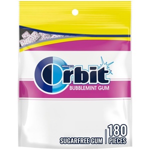 image:imageORBIT Bubblemint Chewing Gum Sugar Free Value Pack 14 Pieces 12 Pack Ideal for Back to School and College School Supplies180 Count Pack of 1