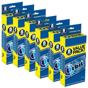 image:imageORBIT Gum Bulk Sweetmint Sugar Free Chewing Gum Bulk 8 Packs of 14 Pieces Case of 6Peppermint