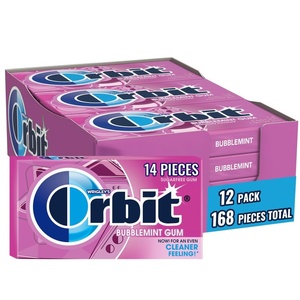 image:imageORBIT Sweet Mint Sugar Free Individually Wrapped Chewing Gum Mint Bulk Box  12 Packs of 14Pieces 168 Total PiecesBubblemint