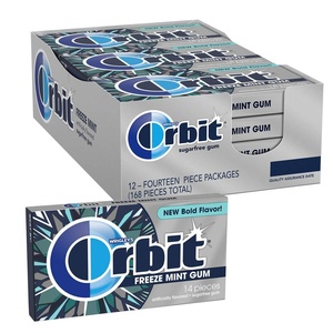 image:imageORBIT Sweet Mint Sugar Free Individually Wrapped Chewing Gum Mint Bulk Box  12 Packs of 14Pieces 168 Total PiecesFreeze Mint