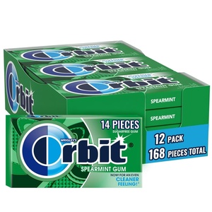 image:imageORBIT Sweet Mint Sugar Free Individually Wrapped Chewing Gum Mint Bulk Box  12 Packs of 14Pieces 168 Total PiecesSpearmint