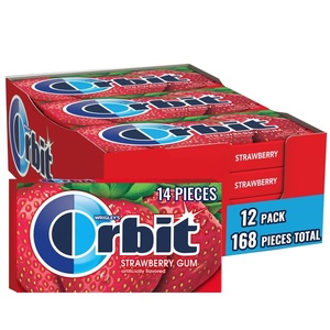 image:imageORBIT Sweet Mint Sugar Free Individually Wrapped Chewing Gum Mint Bulk Box  12 Packs of 14Pieces 168 Total PiecesStrawberry 14 Count Pack of 144