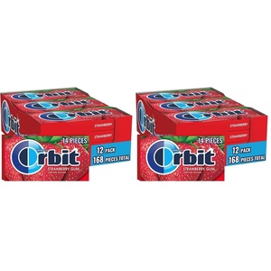 image:imageORBIT Sweet Mint Sugar Free Individually Wrapped Chewing Gum Mint Bulk Box  12 Packs of 14Pieces 168 Total PiecesStrawberry Pack of 2
