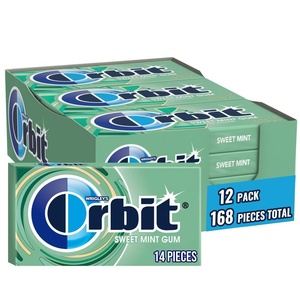 image:imageORBIT Sweet Mint Sugar Free Individually Wrapped Chewing Gum Mint Bulk Box  12 Packs of 14Pieces 168 Total PiecesSweet Mint