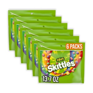 image:imageSKITTLES Sour Chewy Candy Sour Candy Bulk Sharing Size 137 Oz Bags Pack of 6 Tangy Fruit Flavors Strawberry Lime Lemon Orange amp Grape For Travel Parties and Snacking