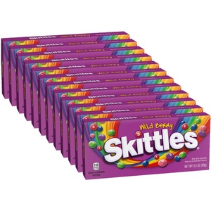 image:imageSKITTLES Wild Berry Chewy Candy Theater Box 35 oz Box Pack of 1235 Ounce Pack of 12