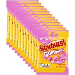 image:imageSTARBURST Gummies All Pink Gummy Candy 5 oz Bag Pink Snacks Individually Wrapped Candy Bag Pack of 12Strawberry