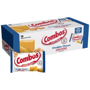 image:imageCOMBOS Cheddar Cheese and Pretzels Snack Bags 18 Ounce Pack of 18 Baked Pretzel and Cheese Snacks COMBOS Bulk BoxCheddar Cheese
