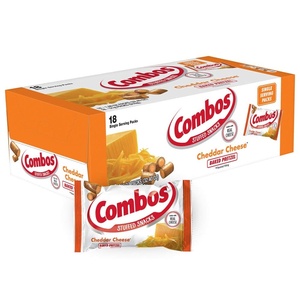 image:imageCOMBOS Cheddar Cheese and Pretzels Snack Bags 18 Ounce Pack of 18 Baked Pretzel and Cheese Snacks COMBOS Bulk BoxCheddar Cheese Pretzel
