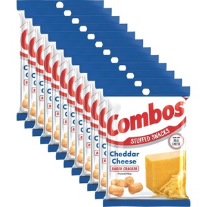 image:imageCOMBOS Cheese Snacks  Nacho Cheese Snack Packs Baked Cracker Snack 63Ounce Bulk Bag Pack of 12Cracker  Cheddar Cheese