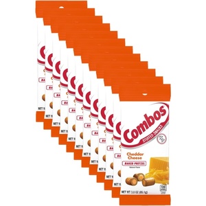 image:imageCOMBOS Stuffed Pizzeria Baked Pretzel Snacks Individually Wrapped 30 Oz Pretzels Individual Bags Bulk Snacks Pack of 12CheddarCheese
