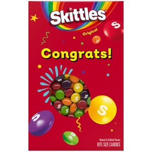 image:imageMampMS Milk Chocolate Candy Gift Box with Congrats Card for Graduation Anniversary Engagement Wedding Baby New Job and All Congratulations Card Gift Celebrations Needs  10 Oz BoxSkittles