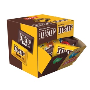 image:imageMampMS Milk Chocolate amp MampMS Peanut Fun Size Candy Individually Wrapped Milk Chocolate Variety Pack Pantry Cube Easy Open and Close Dispenser for Convenient Snacking 50 Ct Bulk Box