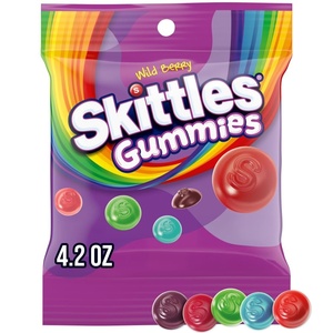image:imageSKITTLES Gummies Sour Tart Gummy Candy Bulk Candy Party Supplies 42 oz Bags Pack of 12Wild Berry
