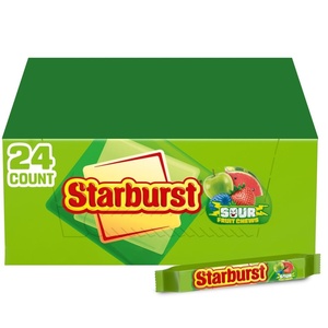 image:imageSTARBURST Sour Chewy Candy Individually Wrapped Tart Fruit Chew Share Size 207 Oz Pack Bulk Candy  24 Count